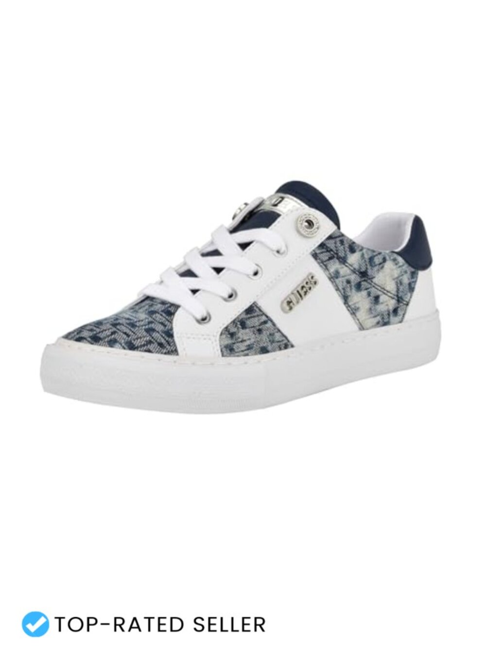 Quilted Faux Leather Lace-Up Sneakers Cushioned Platform Casual